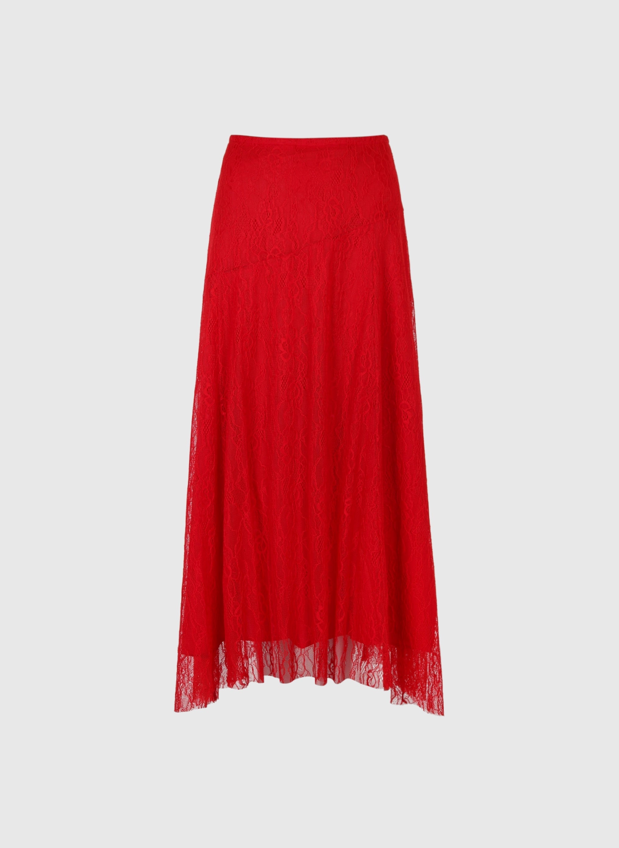 JUPE MIDI JUNEY rouge