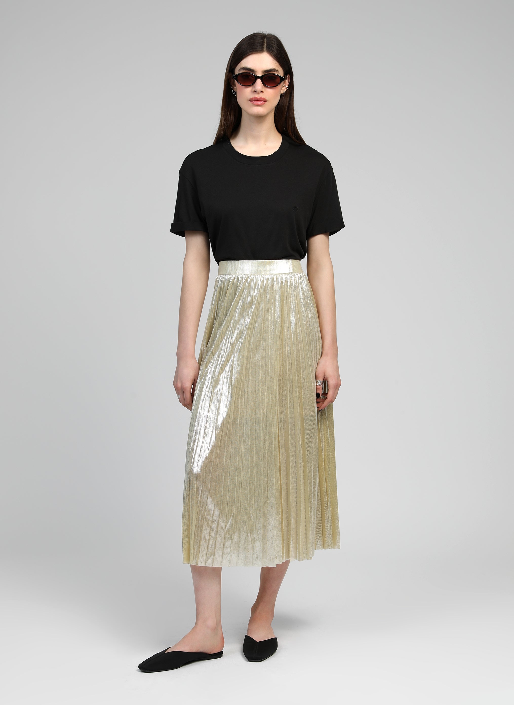JUPE MIDI JUSTINNA blanc