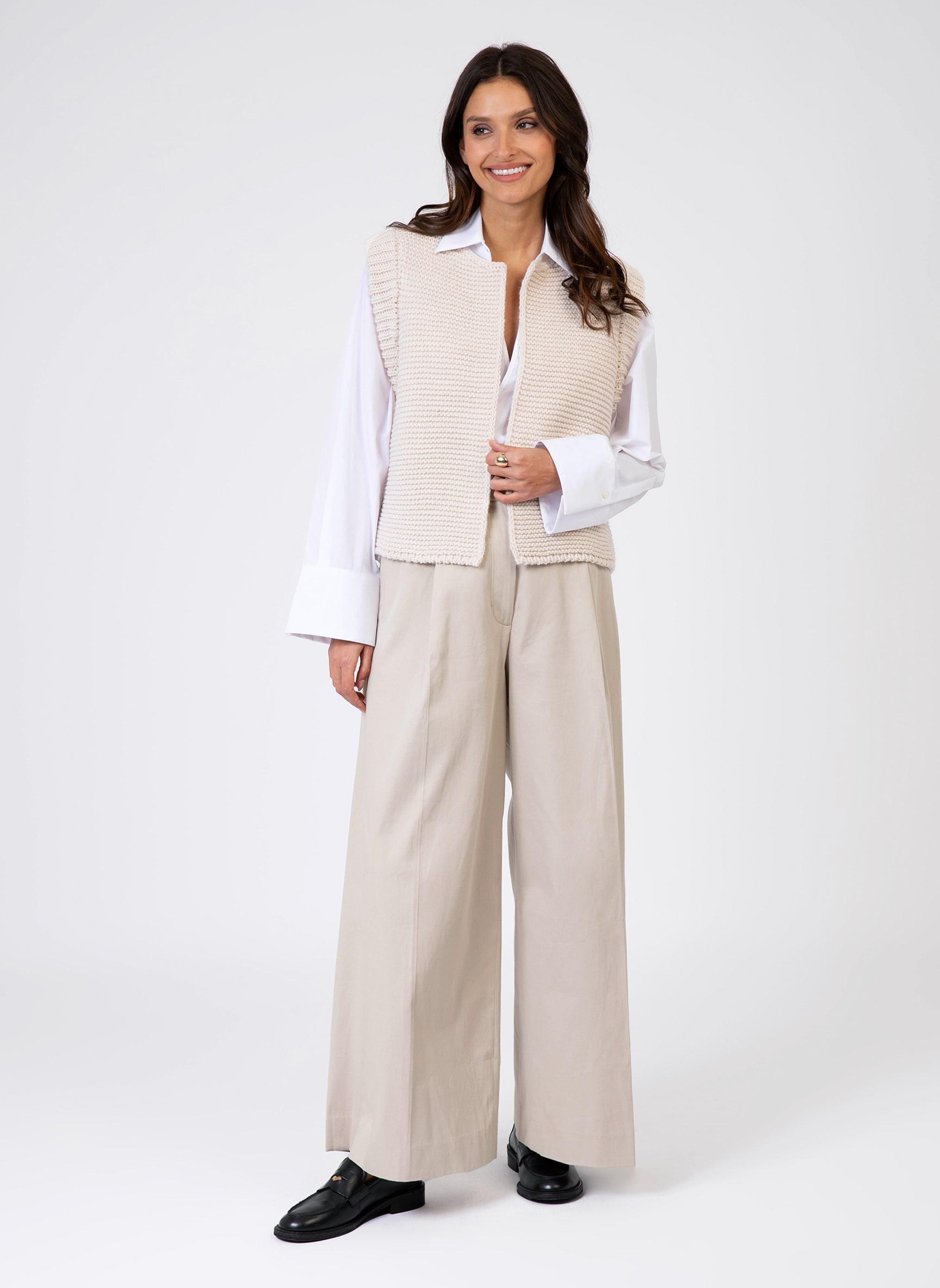 CARDIGAN SANS MANCHE LEGRINGOU ecru