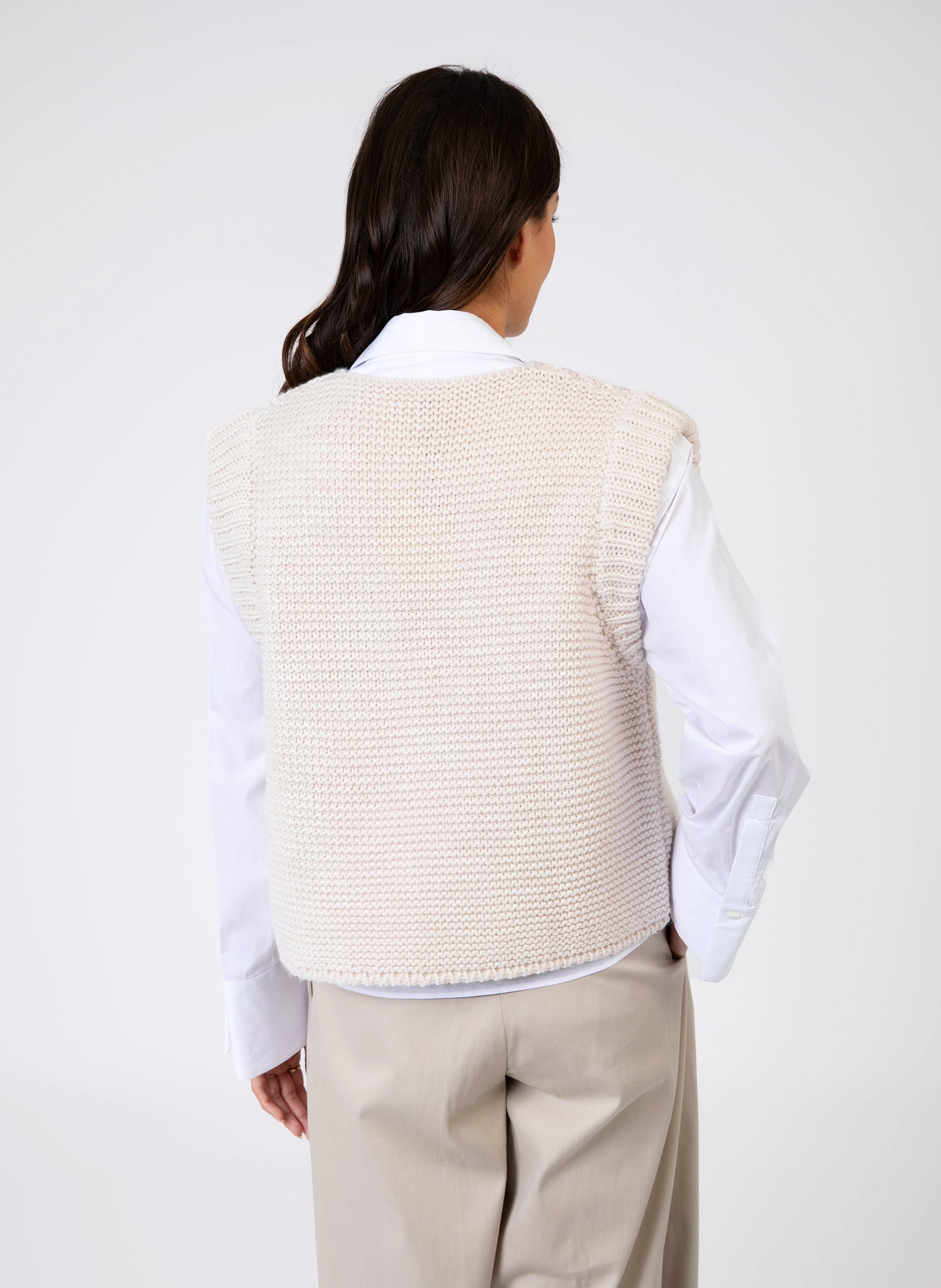 CARDIGAN SANS MANCHE LEGRINGOU ecru