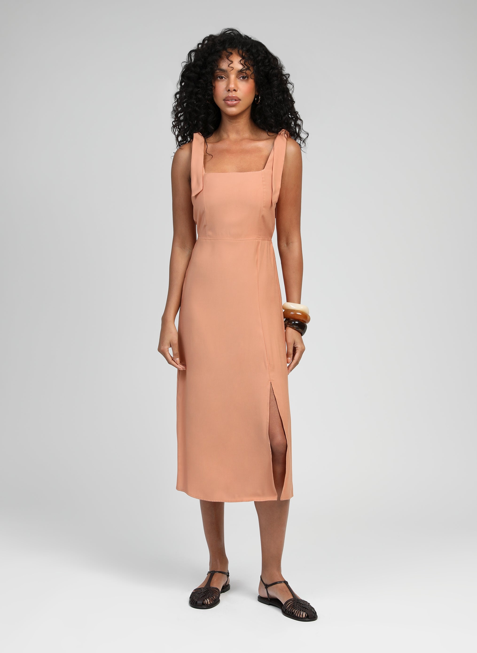 ROBE MIDI MANTA terracotta