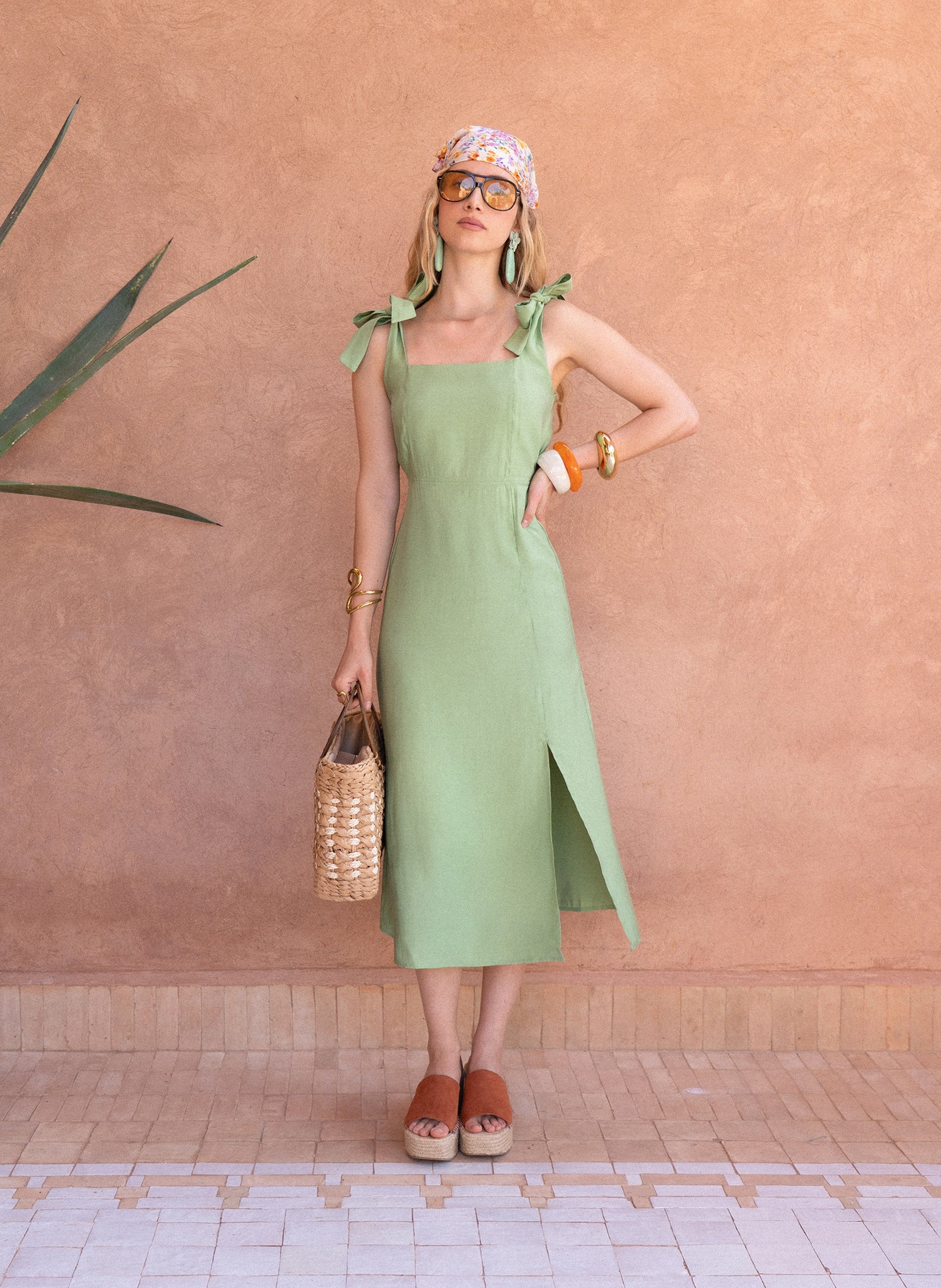 ROBE MIDI MANTA sauge