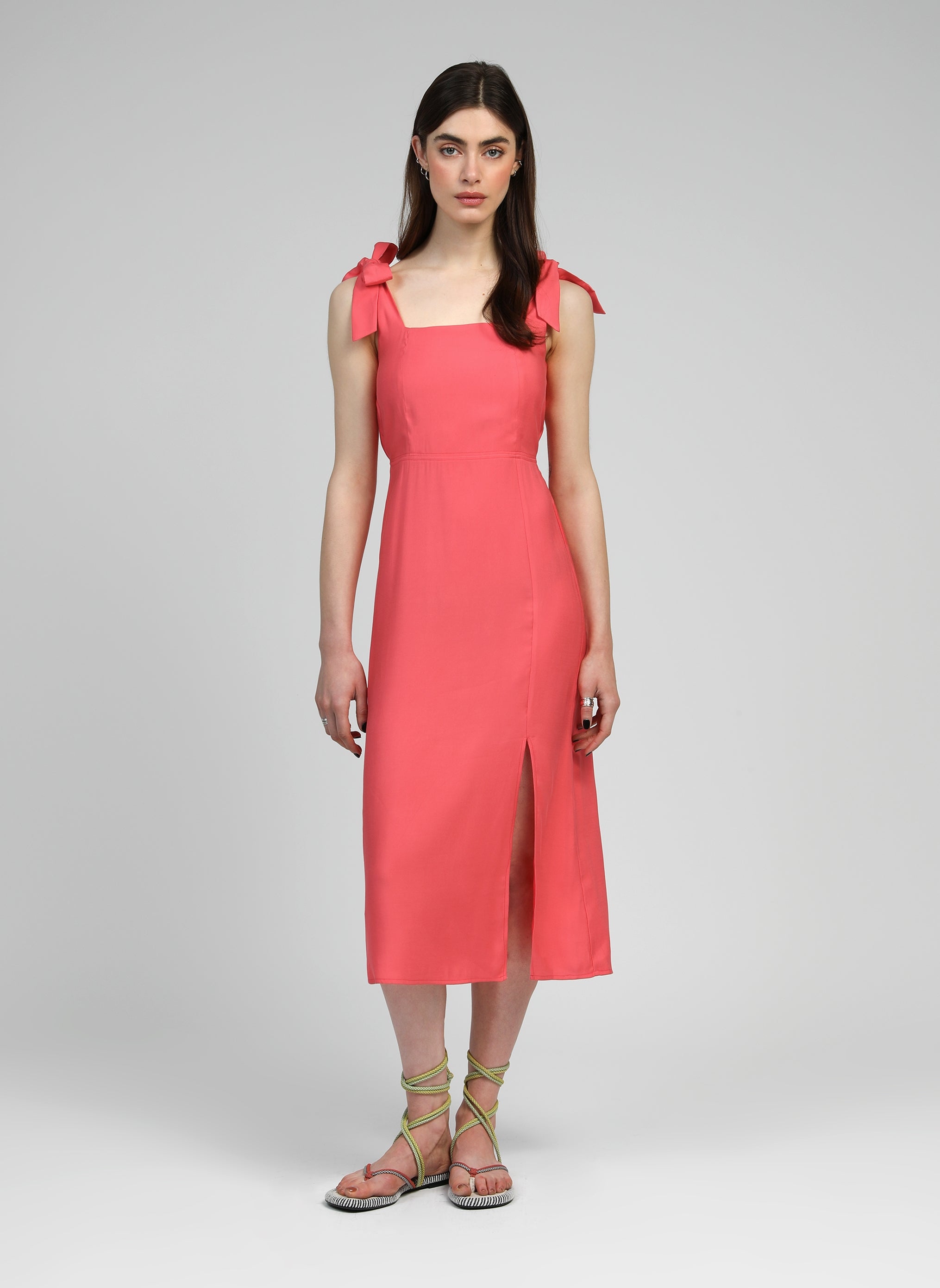 ROBE MIDI MANTA corail