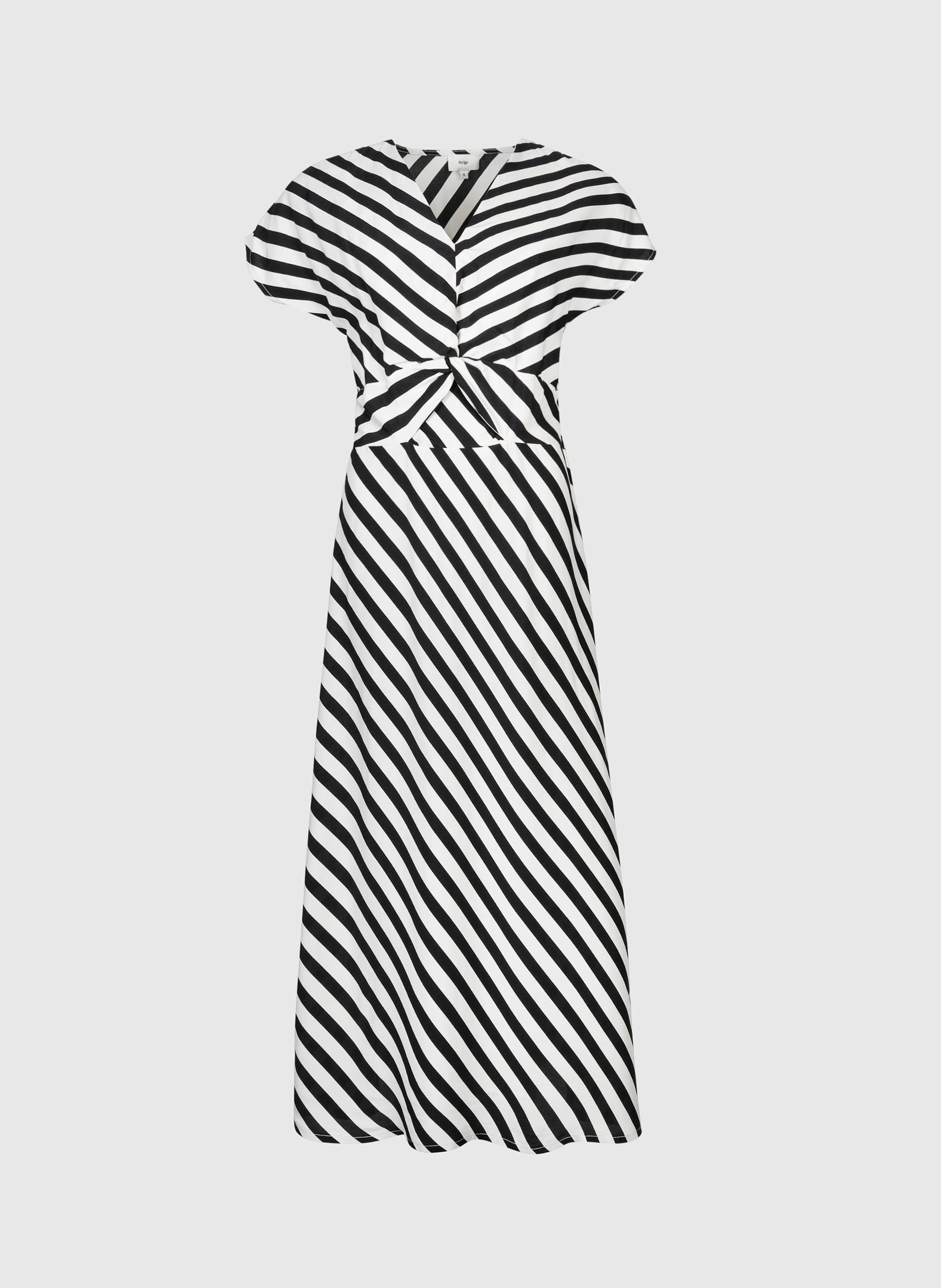 ROBE LONGUE MATIA stipe noir