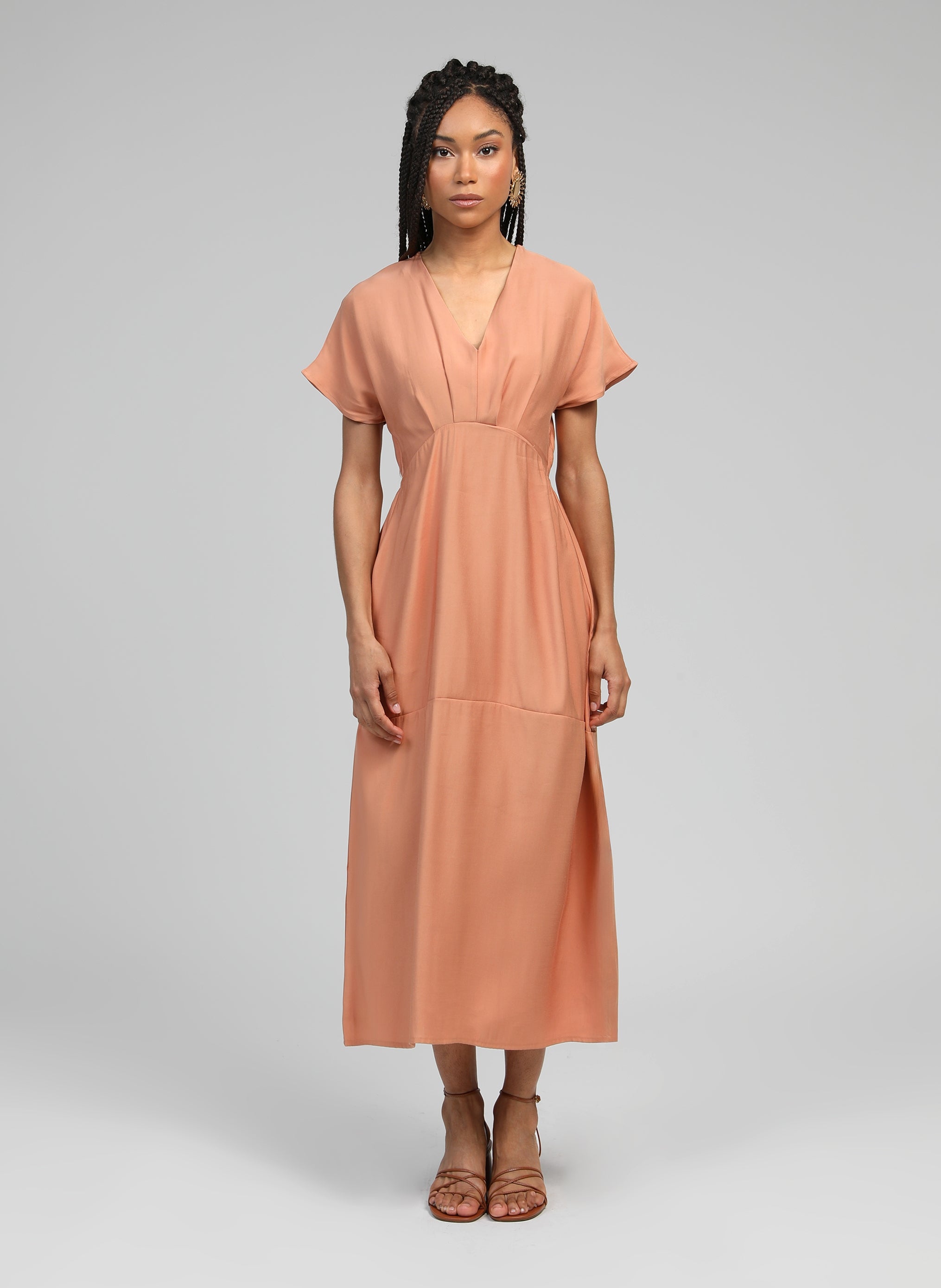 ROBE LONGUE MEKIANA terracotta