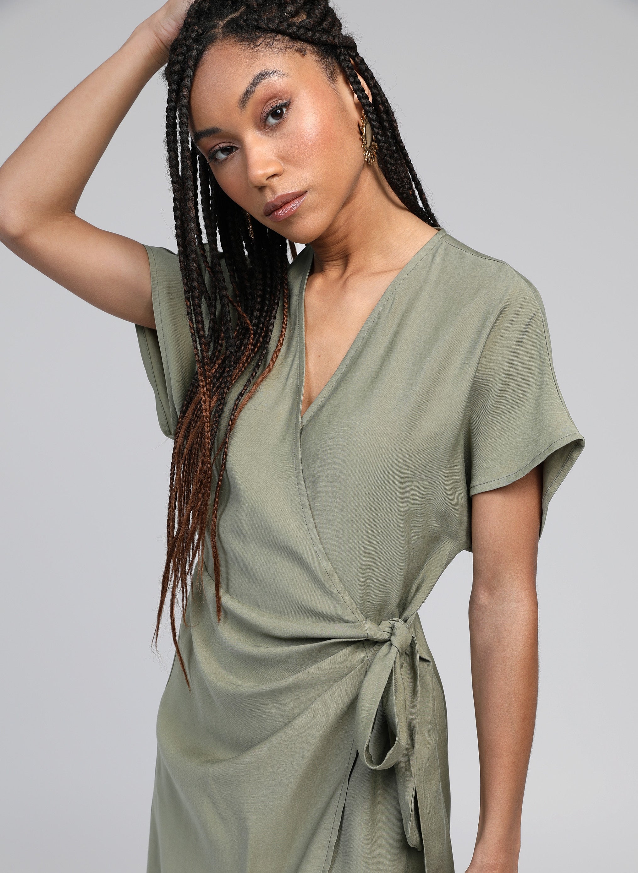 ROBE MIDI MELANA militaire