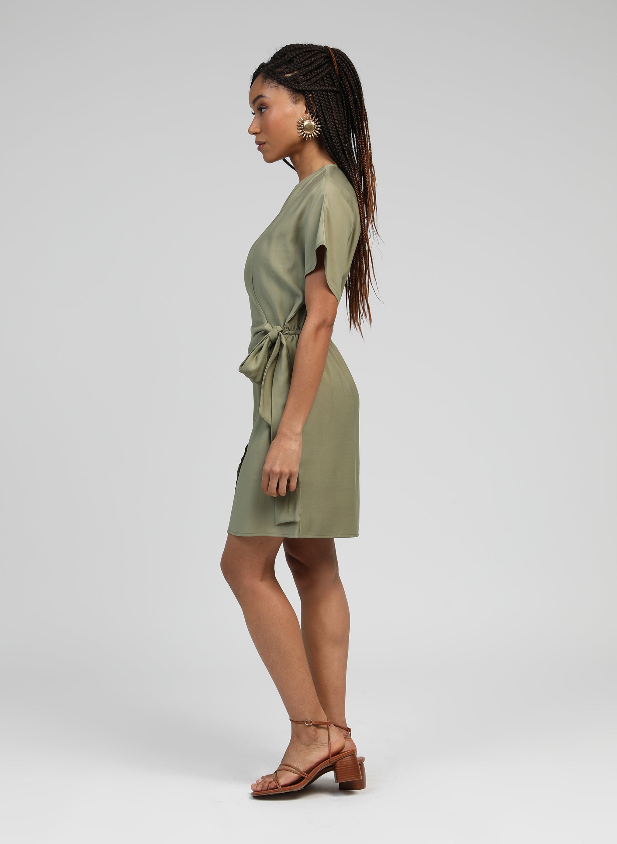 ROBE MIDI MELANA militaire