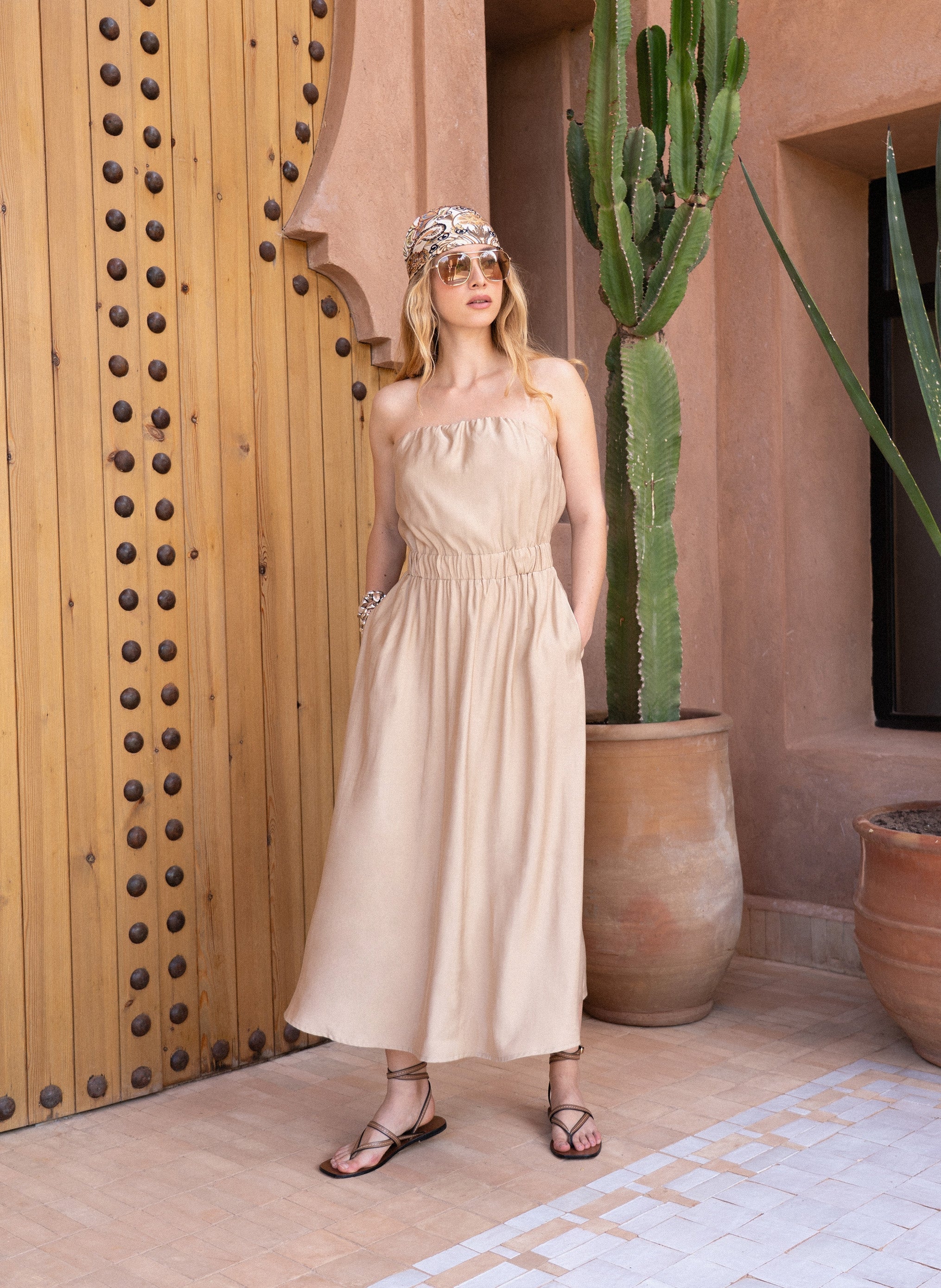 ROBE LONGUE MILIKA beige