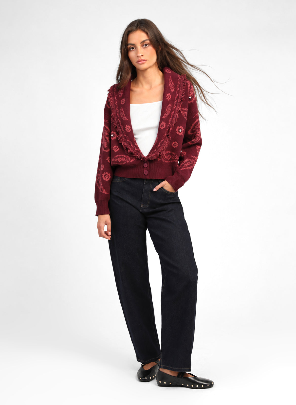 GILET NARIKA grenat