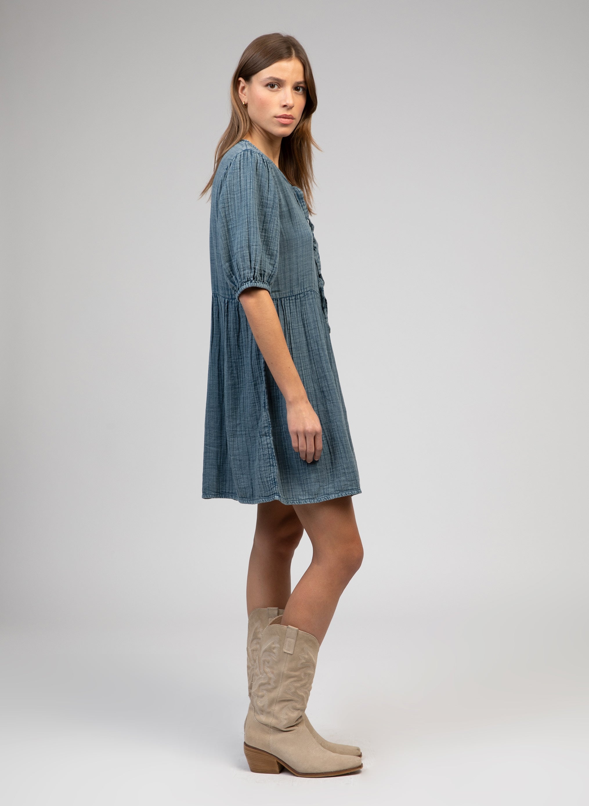 ROBE COURTE OLEONIA ardoise