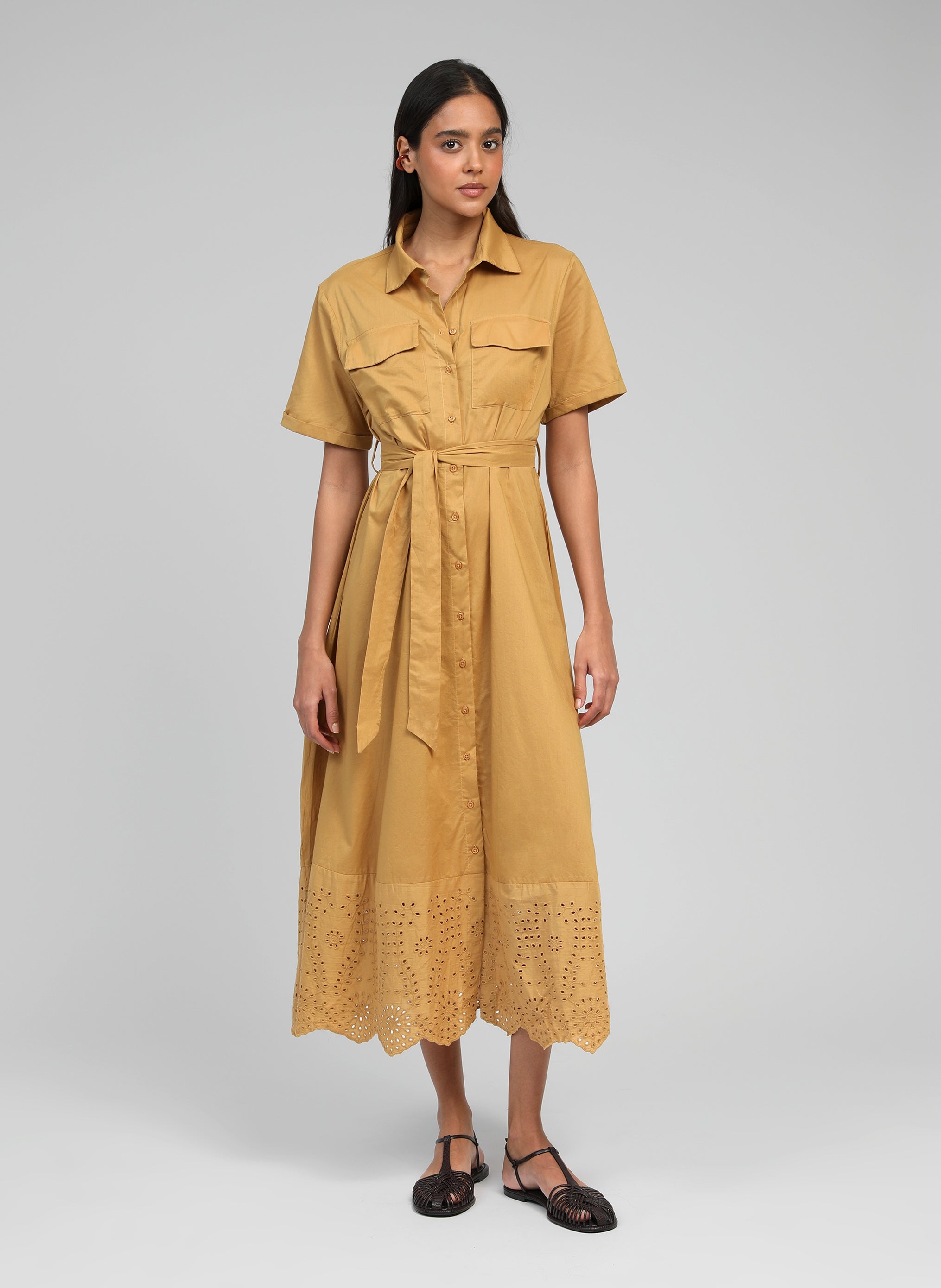 ROBE LONGUE OLIVINE gold
