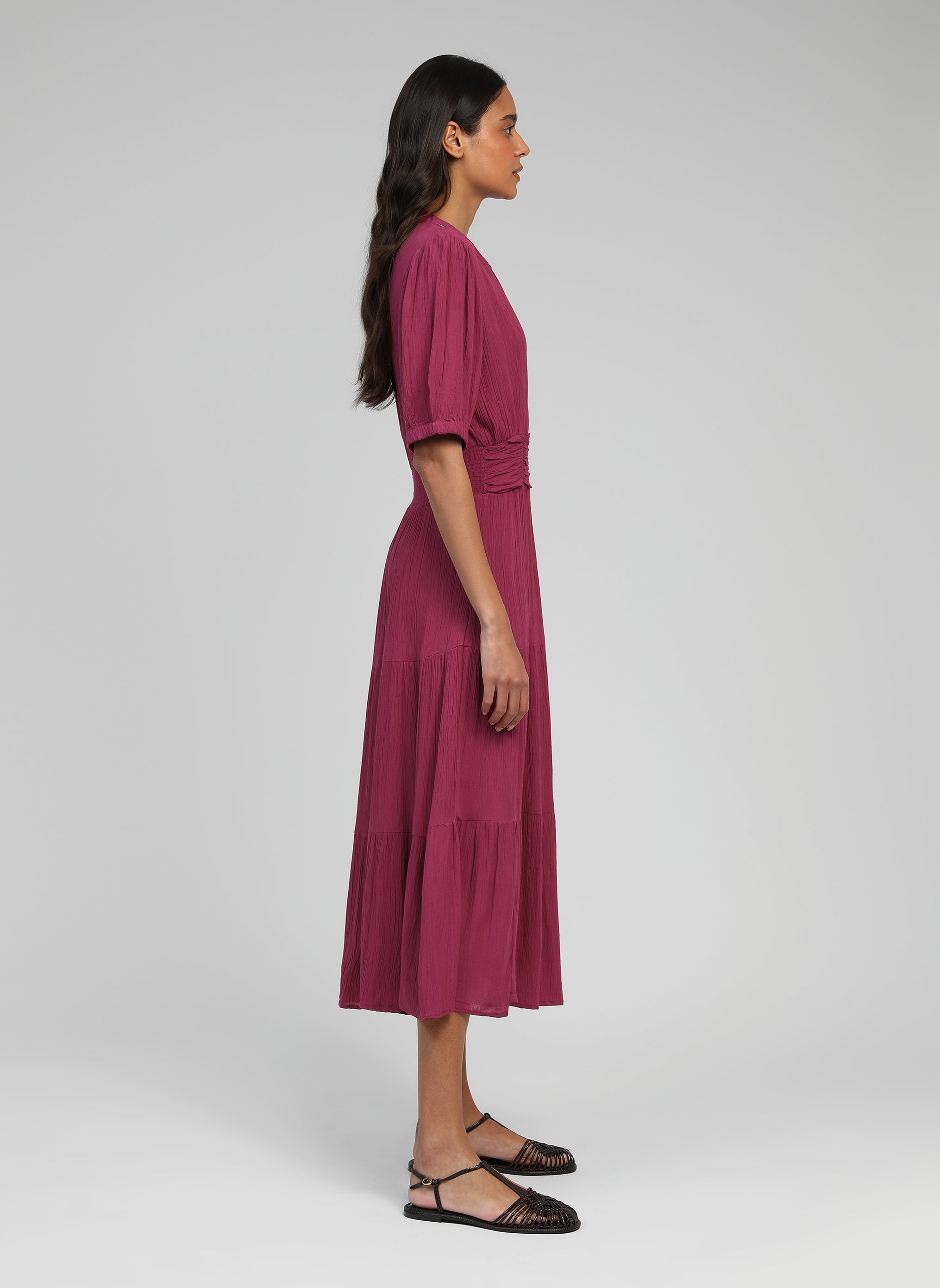ROBE LONGUE OMOA framboise