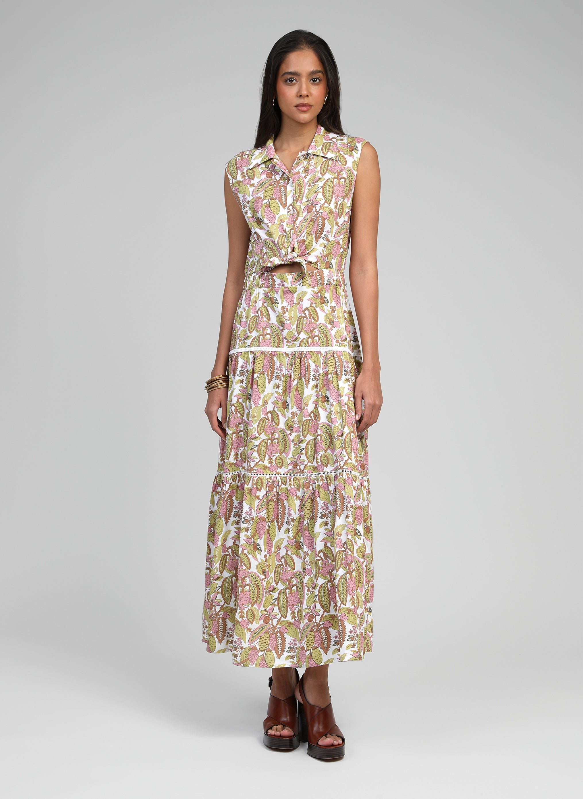 ROBE LONGUE OPAVIA ampelia tilleul