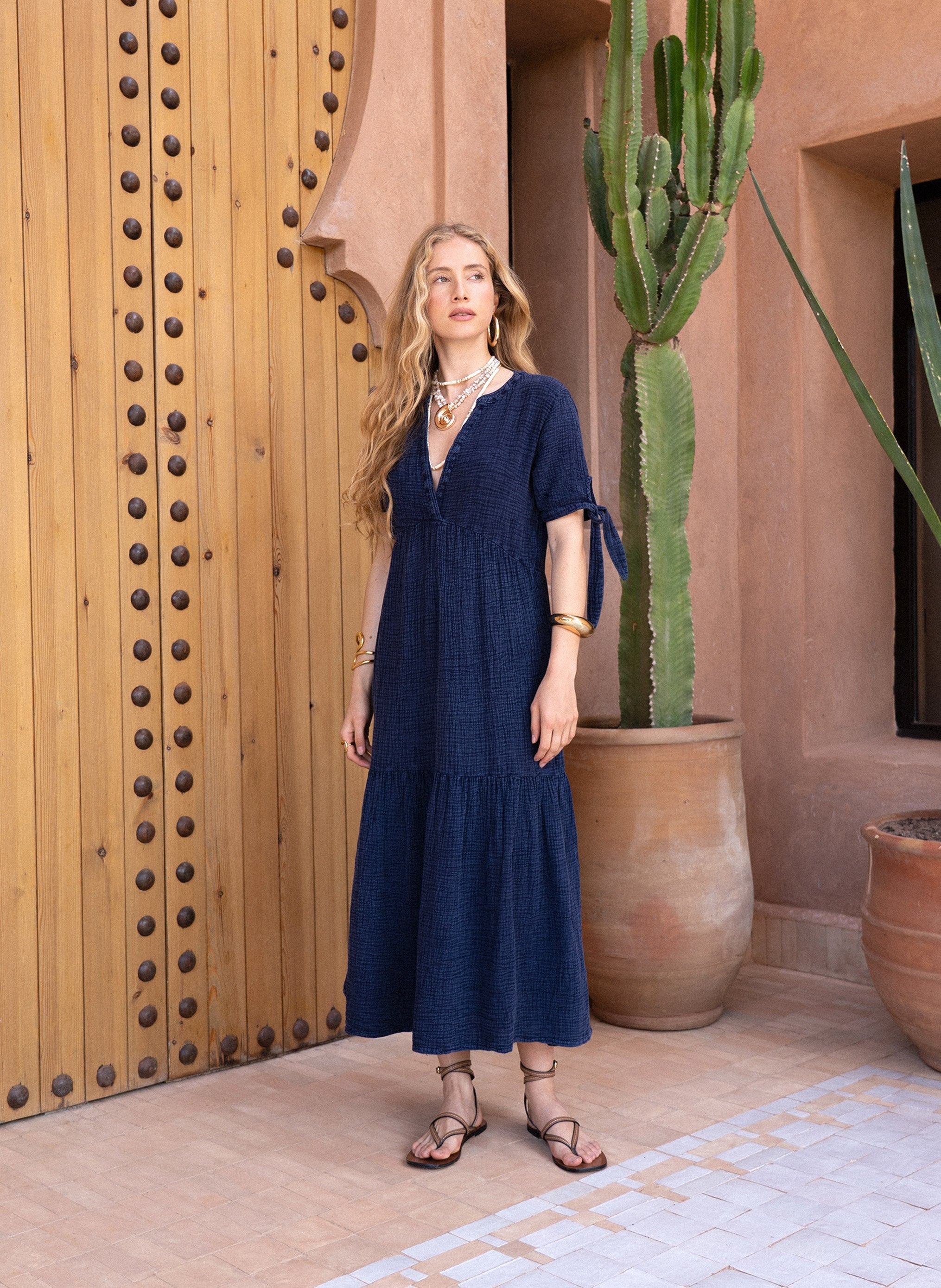 ROBE LONGUE OSAMDOU indigo