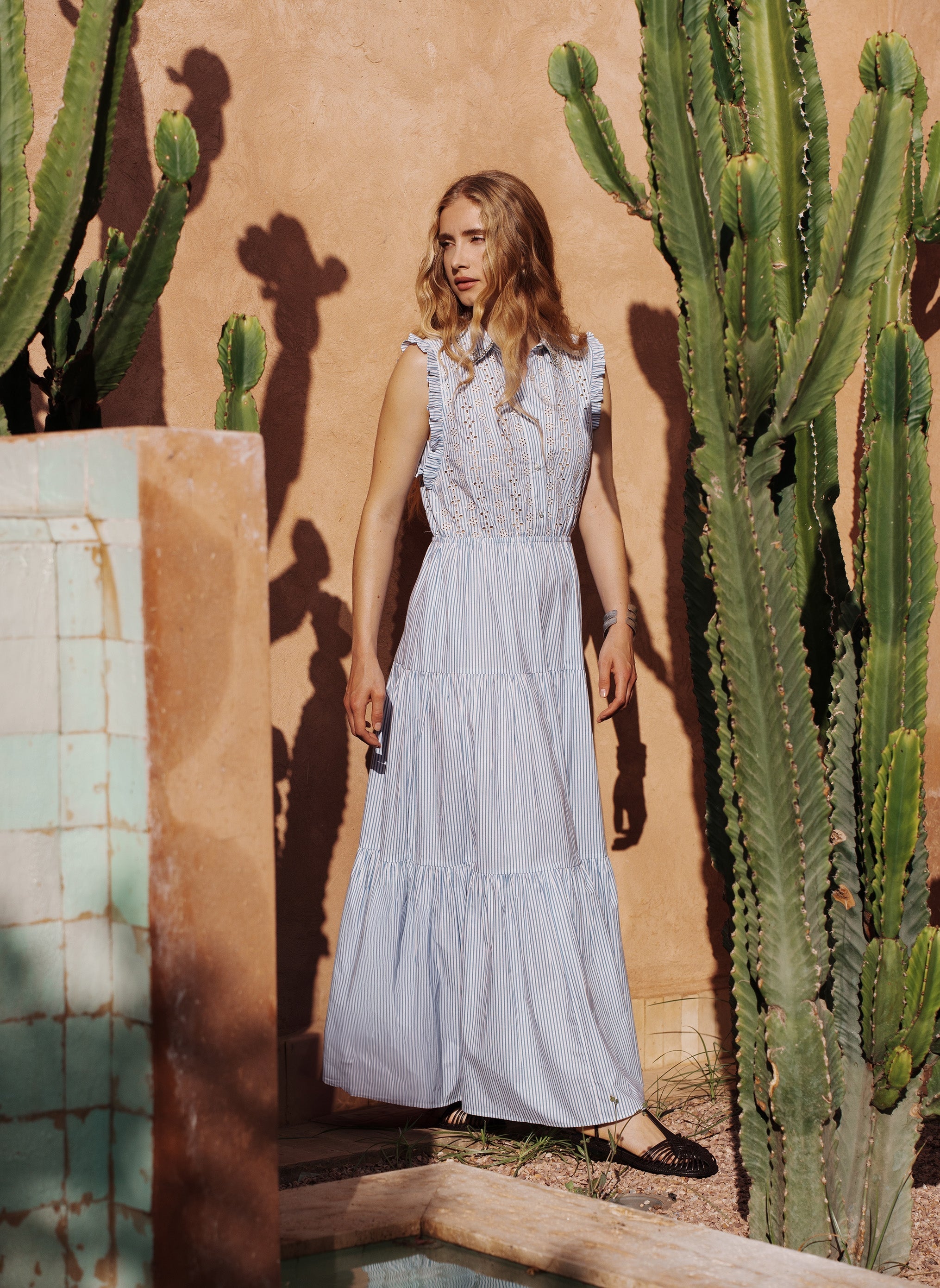 ROBE LONGUE OSSELY bleu