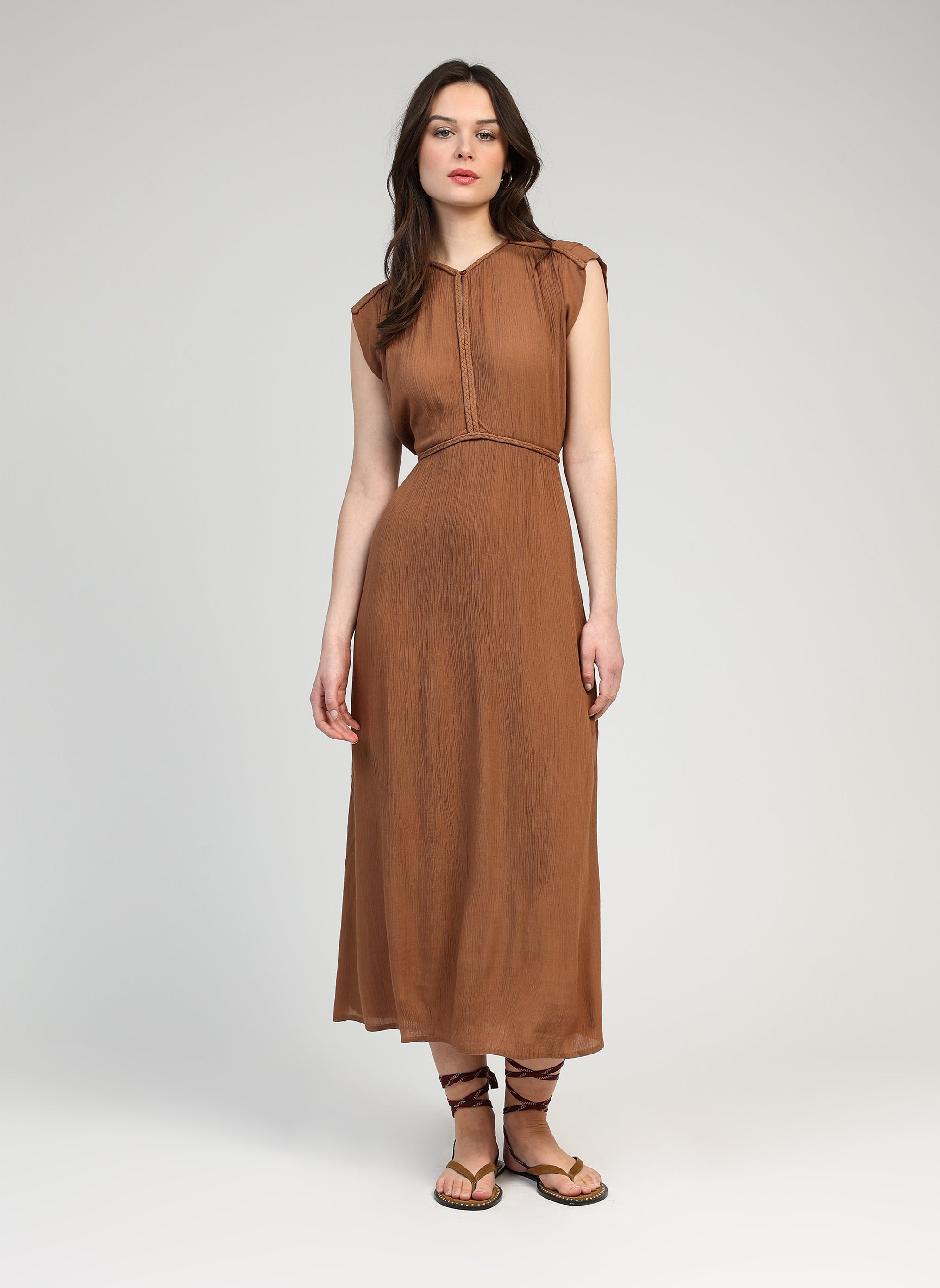ROBE LONGUE OWESTA noisette