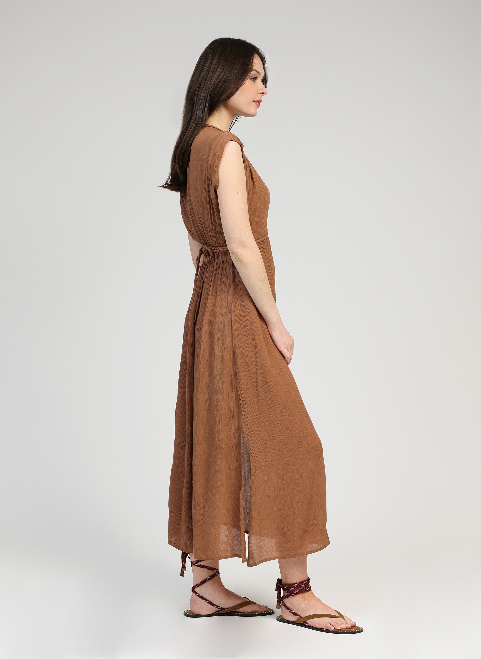 ROBE LONGUE OWESTA noisette