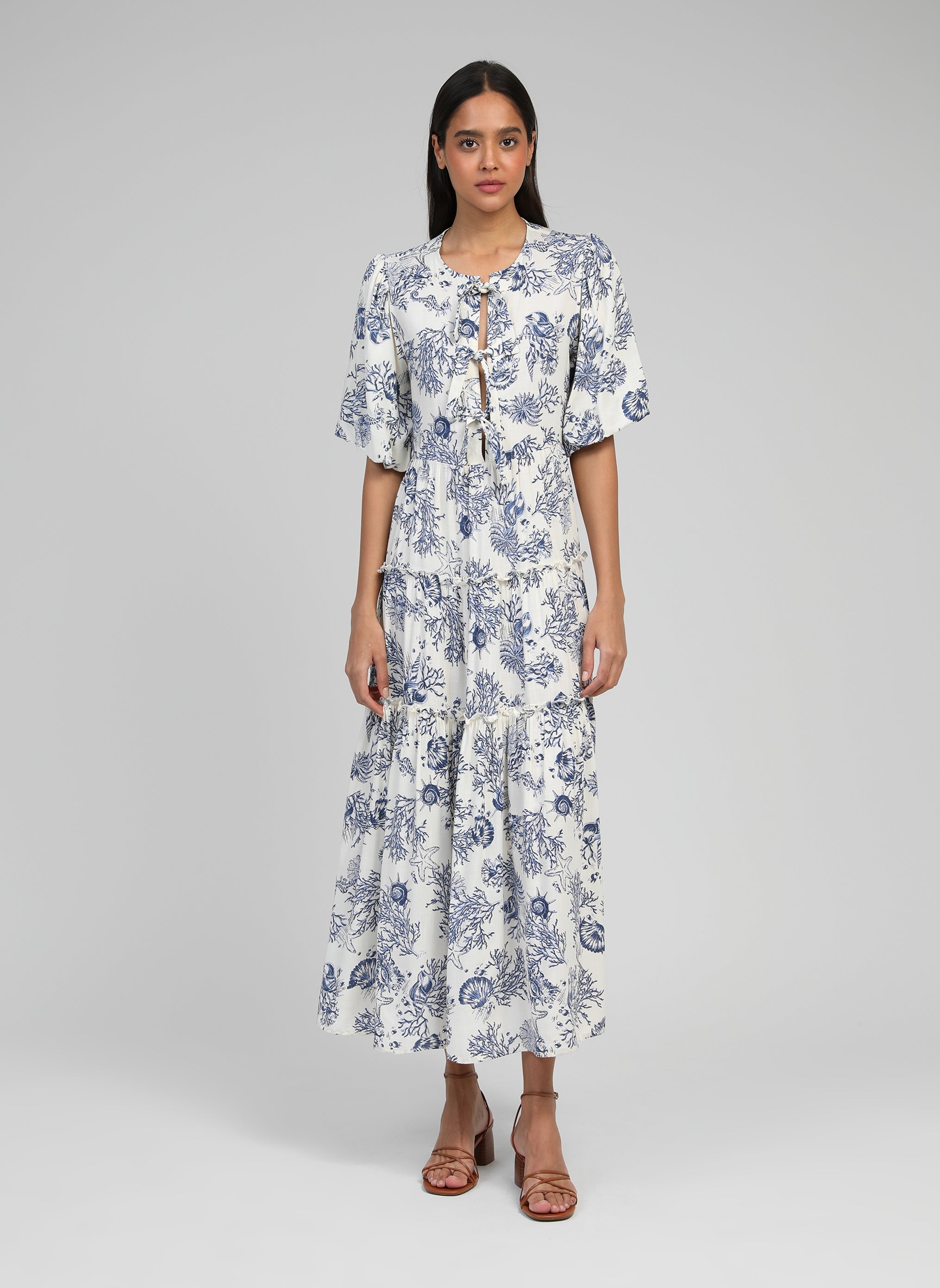ROBE LONGUE OZKAR cauris indigo