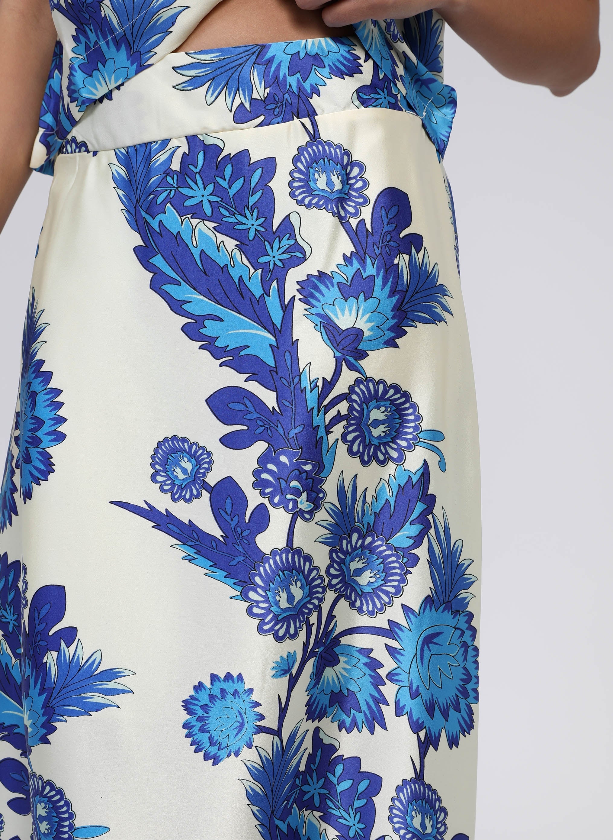 JUPE MIDI ROBILOU florida bleu