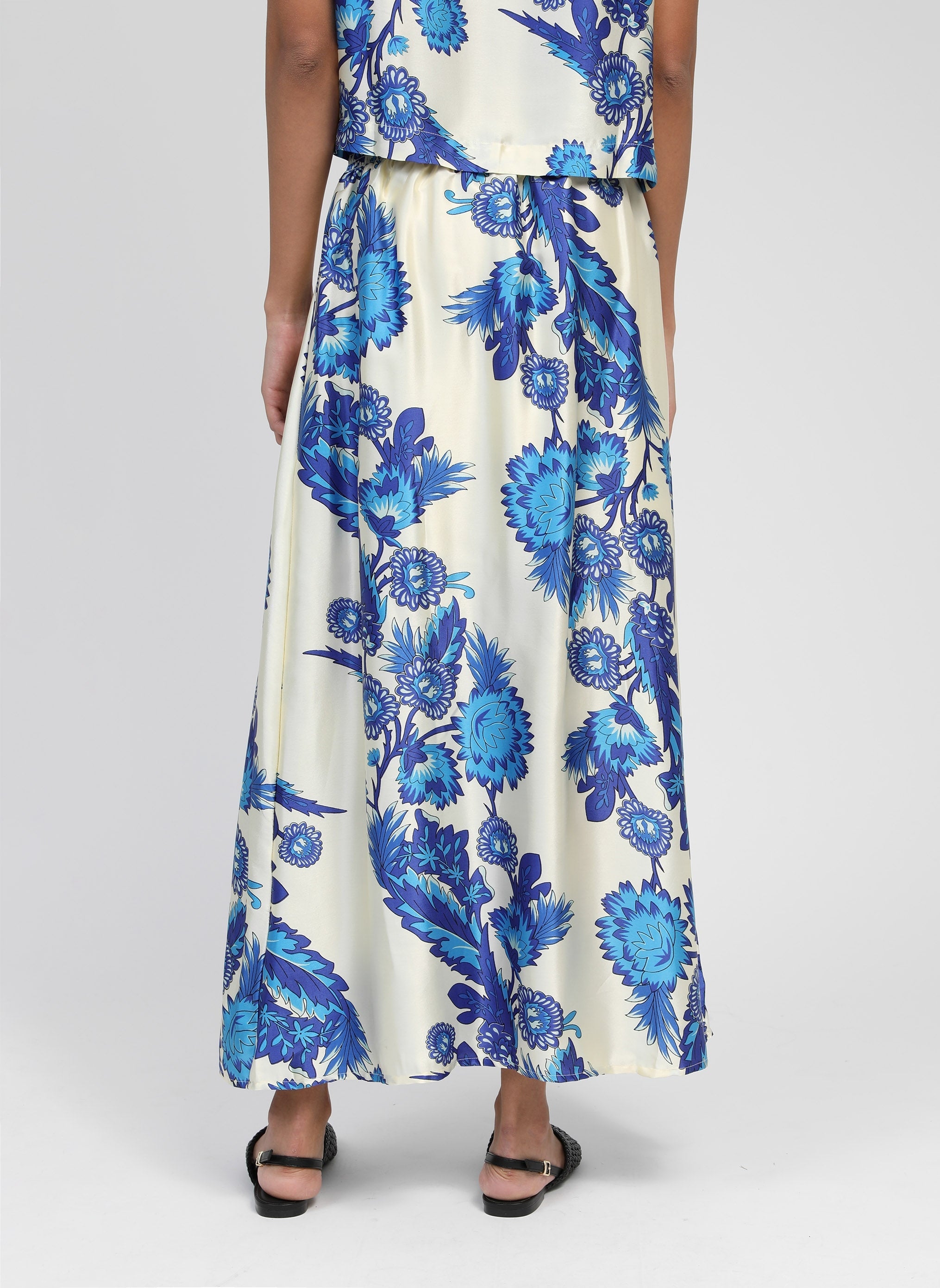 JUPE MIDI ROBILOU florida bleu